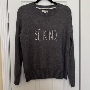 Rae Dunn Gray 'Be Kind' Crew Neck Sweater